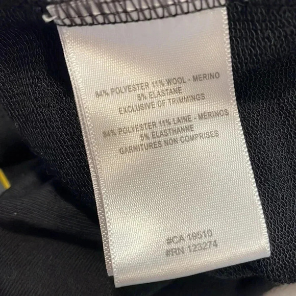 Lole Cropped Wool  Blend Mock Neck Black Crop Top Size Large - Picture 7 of 7